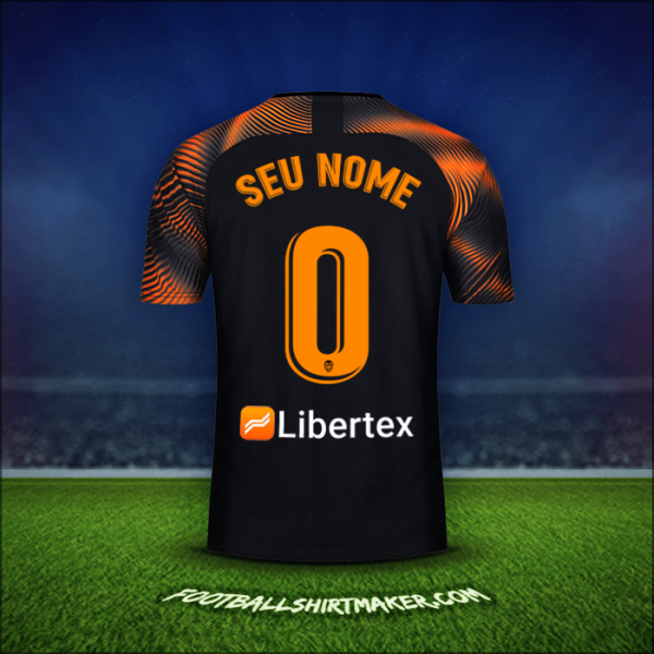 Camisa Valencia CF 2019/20 Alternativa -  seu nome - 0