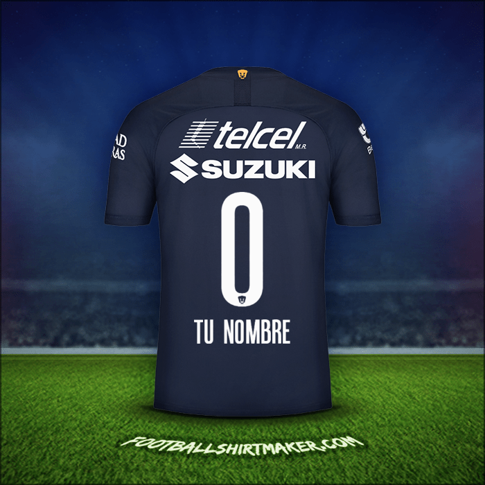 Camiseta Pumas UNAM 2019/20 Tercera -  tu nombre - 0