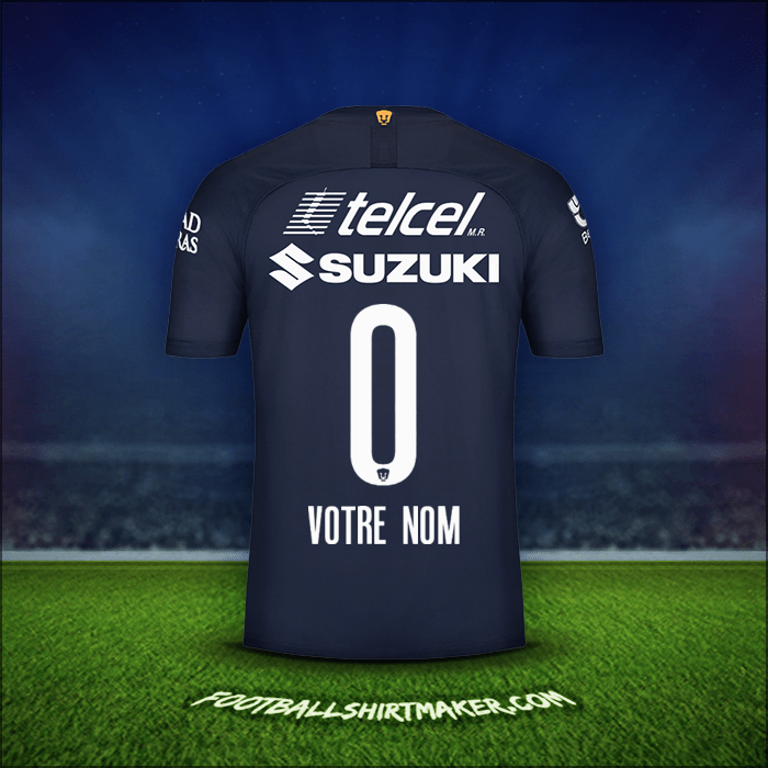 Maillot Pumas UNAM 2019/20 Troisième -  votre nom - 0