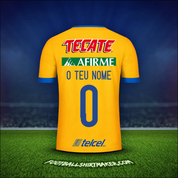Camisola Tigres UANL 2017/18 -  o teu nome - 0