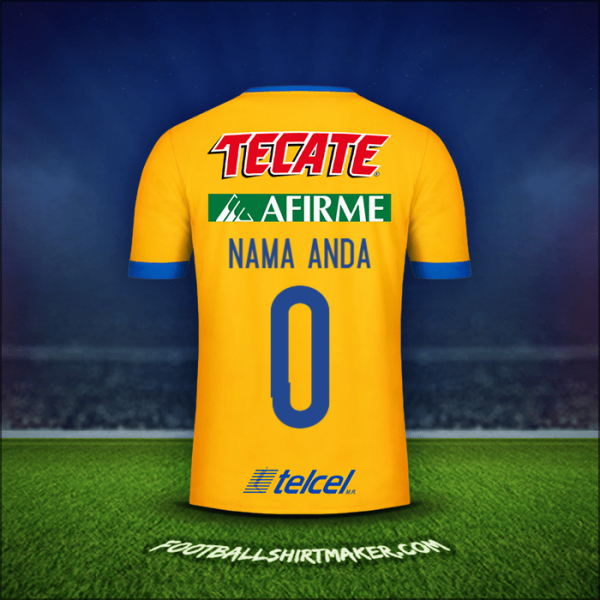 Jersey Tigres UANL 2017/18 -  nama anda - 0
