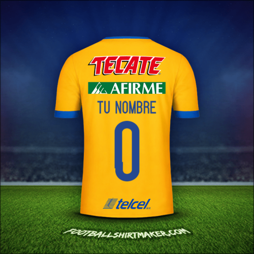 Camiseta Tigres UANL 2017/18 -  tu nombre - 0