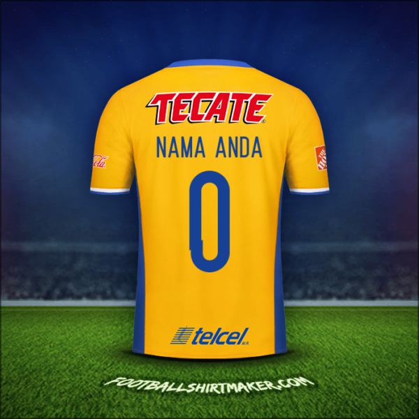 Jersey Tigres UANL 2016/17 -  nama anda - 0