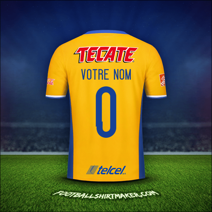 Maillot Tigres UANL 2016/17 -  votre nom - 0