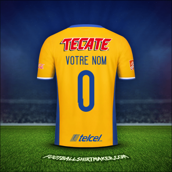 Maillot Tigres UANL 2016/17 -  votre nom - 0