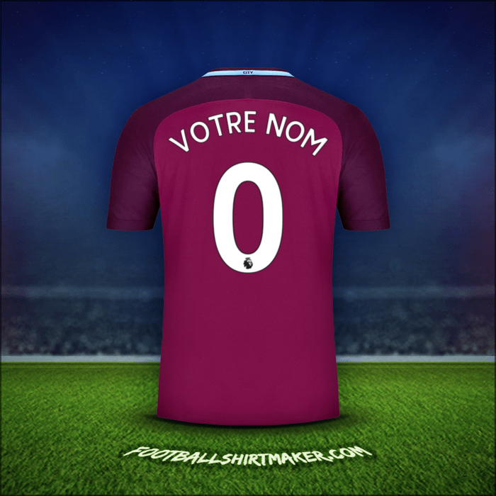 Maillot Manchester City 2017/18 Extérieur -  votre nom - 0