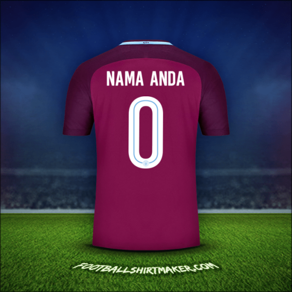 Jersey Manchester City Cup 2017/18 Alternatif -  nama anda - 0