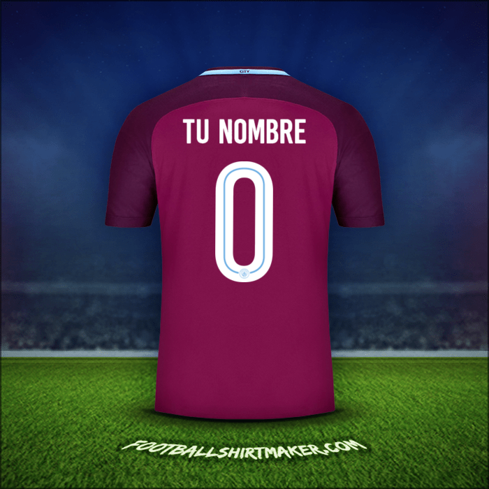 Jersey Manchester City Cup 2017/18 Visita -  tu nombre - 0