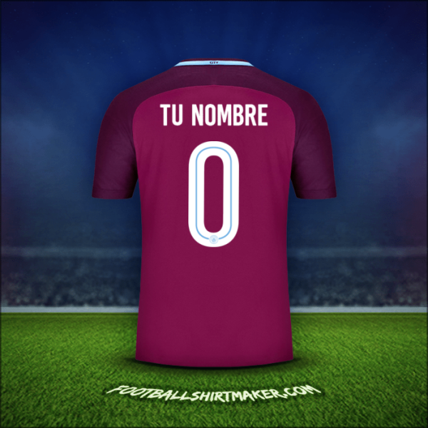 Jersey Manchester City Cup 2017/18 Visita -  tu nombre - 0