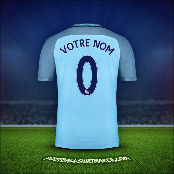 Maillot Manchester City 2016/17 -  votre nom - 0