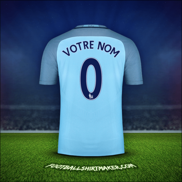 Maillot Manchester City 2016/17 -  votre nom - 0