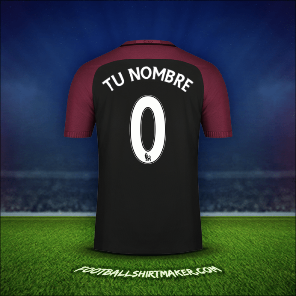 Camiseta Manchester City 2016/17 Visita -  tu nombre - 0