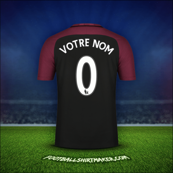 Maillot Manchester City 2016/17 Extérieur -  votre nom - 0