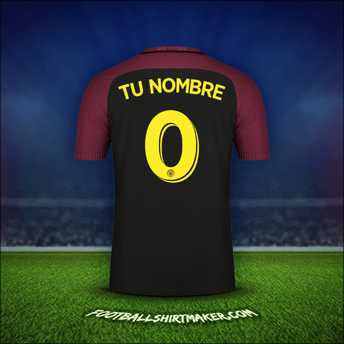 Camiseta Manchester City Cup 2016/17 Visita -  tu nombre - 0