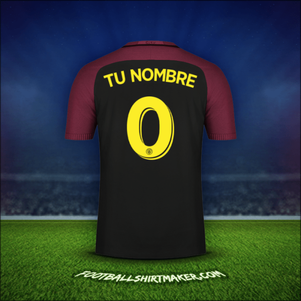 Jersey Manchester City Cup 2016/17 Visita -  tu nombre - 0
