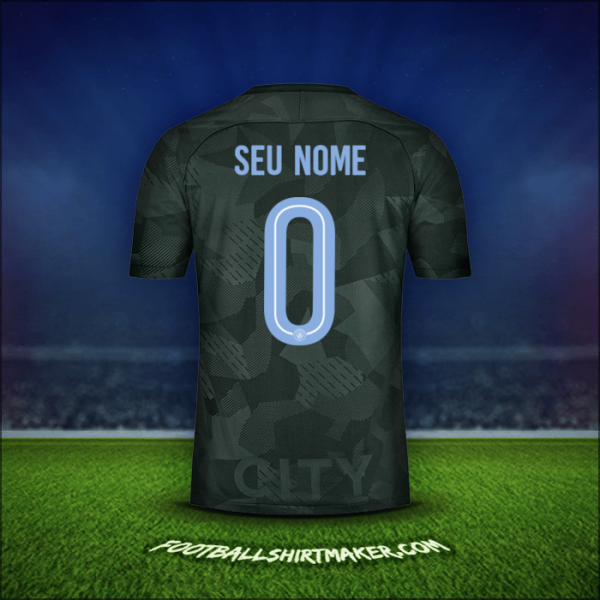 Camisa Manchester City Cup 2017/18 Terceira -  seu nome - 0
