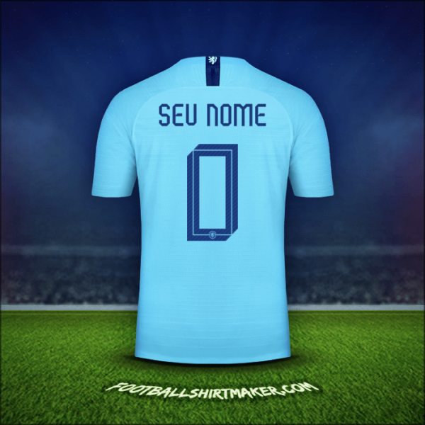 Camisa Países Baixos 2018/19 Alternativa -  seu nome - 0