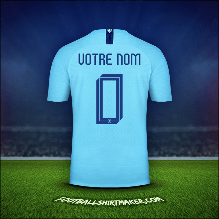 Maillot Pays-Bas 2018/19 Extérieur -  votre nom - 0