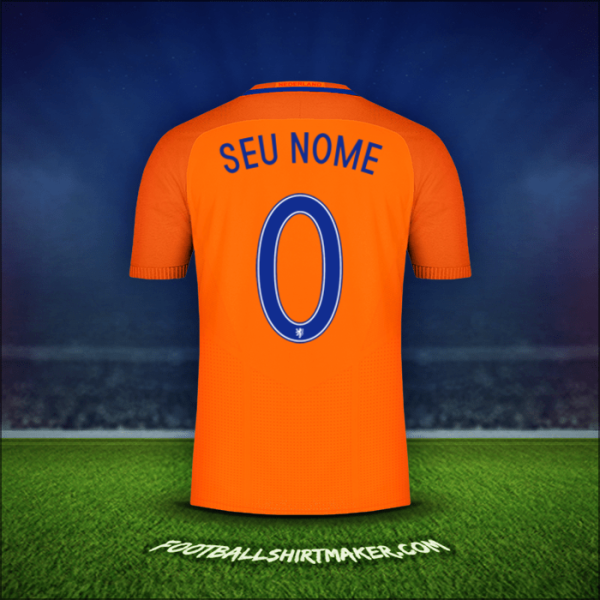 Camisa Países Baixos 2016 -  seu nome - 0