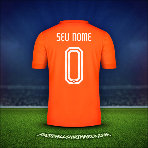 Camisa Países Baixos 2014/15 -  seu nome - 0