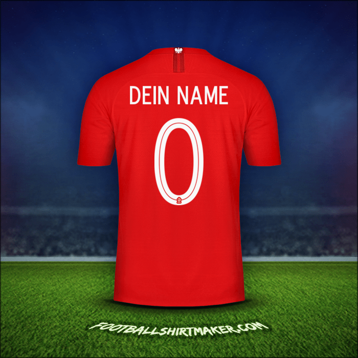 Trikot Polen 2018 Auswärts -  dein name - 0