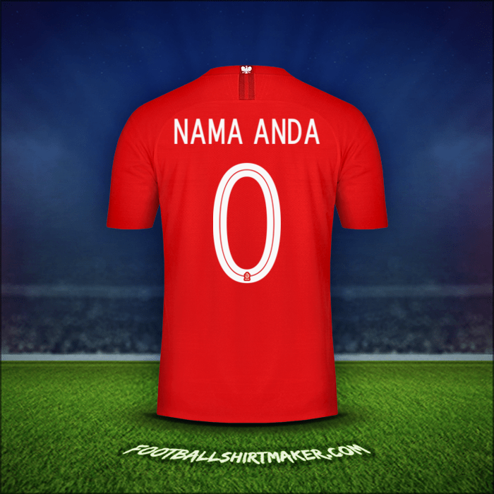 Jersey Polandia 2018 Alternatif -  nama anda - 0