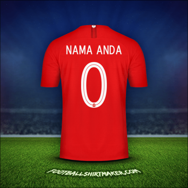 Jersey Polandia 2018 Alternatif -  nama anda - 0