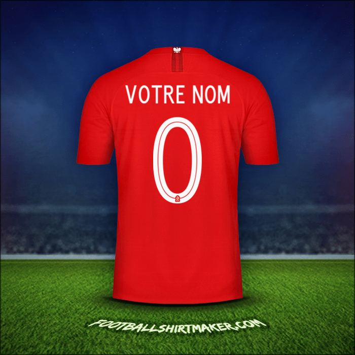 Maillot Pologne 2018 Extérieur -  votre nom - 0
