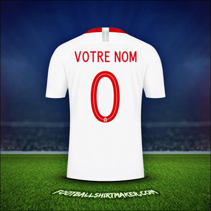 Maillot Pologne 2018 -  votre nom - 0