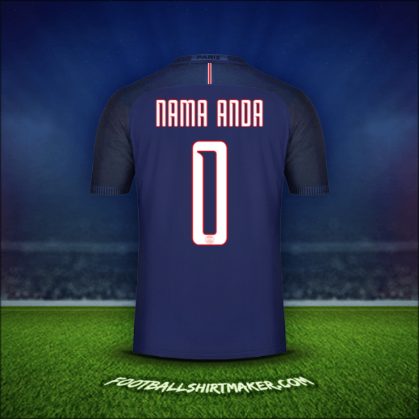 Jersey Paris Saint Germain Cup 2016/17 -  nama anda - 0