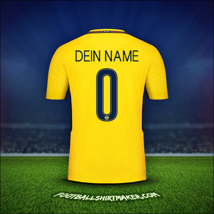 Trikot Paris Saint Germain Cup 2017/18 Auswärts -  dein name - 0