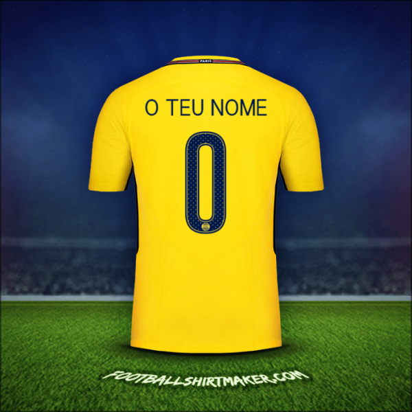Camisola Paris Saint Germain Cup 2017/18 Alternativa -  o teu nome - 0