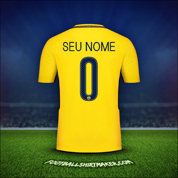 Camisa Paris Saint Germain Cup 2017/18 Alternativa -  seu nome - 0