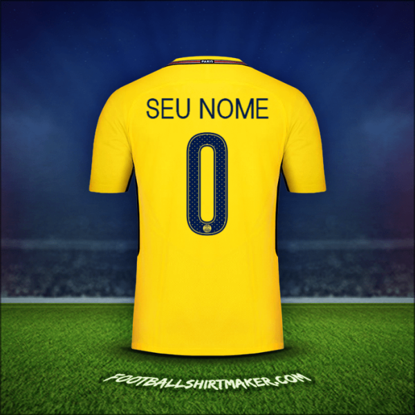 Camisa Paris Saint Germain Cup 2017/18 Alternativa -  seu nome - 0