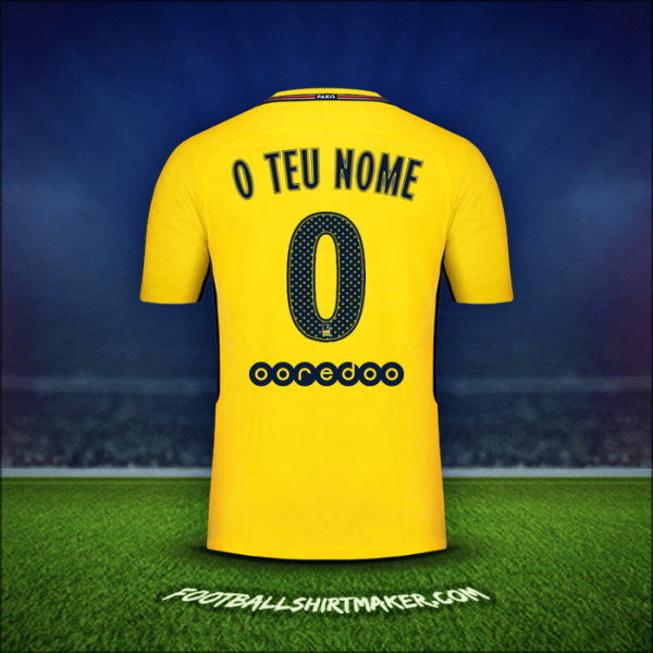 Camisola Paris Saint Germain 2017/18 Alternativa -  o teu nome - 0