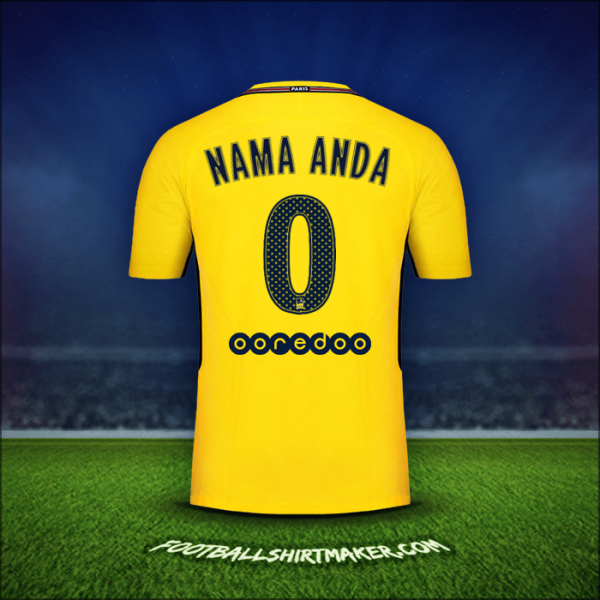 Jersey Paris Saint Germain 2017/18 Alternatif -  nama anda - 0