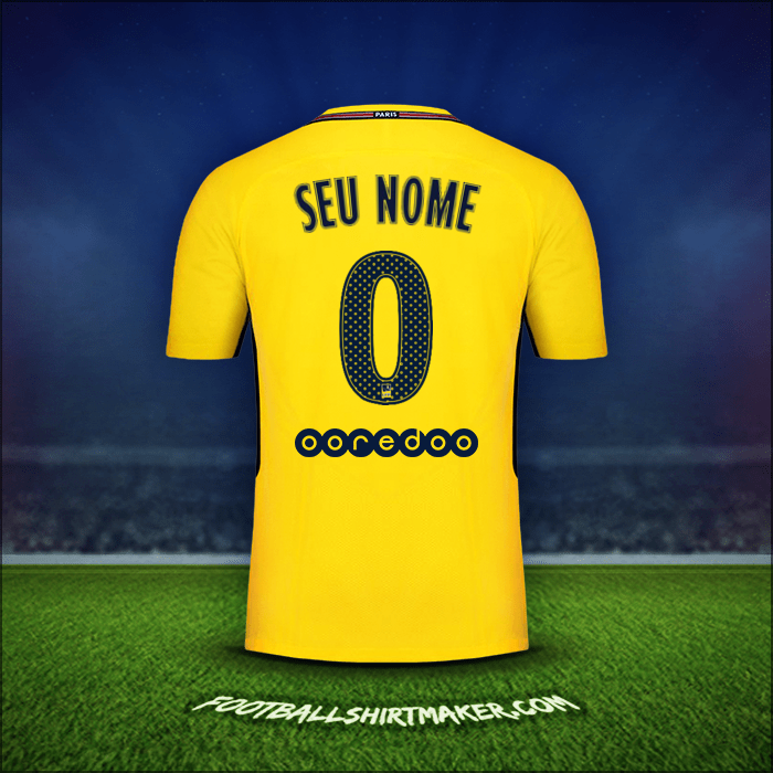 Camisa Paris Saint Germain 2017/18 Alternativa -  seu nome - 0