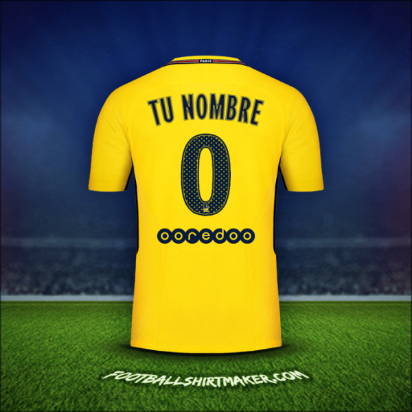 Jersey Paris Saint Germain 2017/18 Visita -  tu nombre - 0