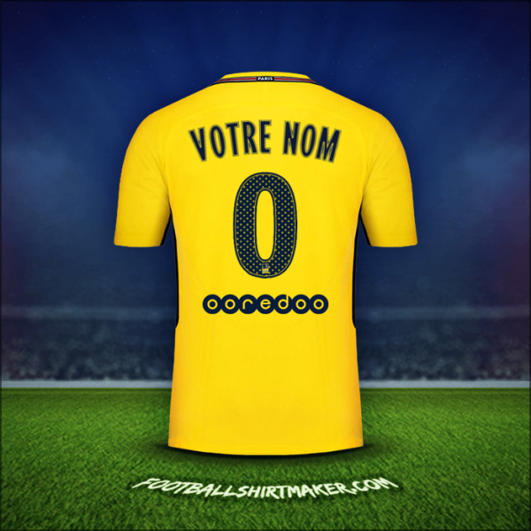Maillot Paris Saint Germain 2017/18 Extérieur -  votre nom - 0