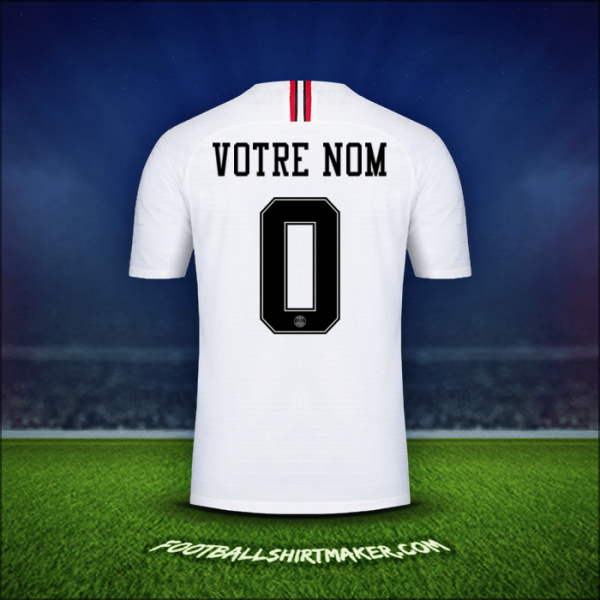 Maillot Paris Saint Germain Jordan 2018/19 Extérieur -  votre nom - 0