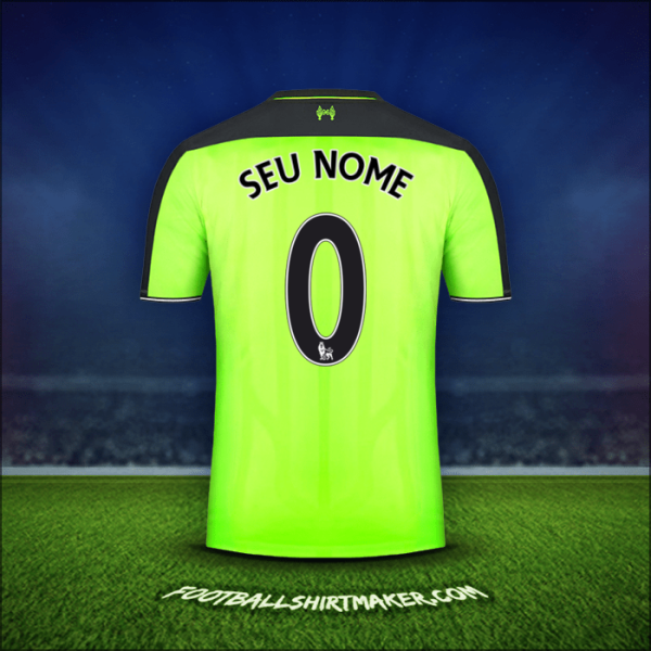 Camisa Liverpool FC 2016/17 Terceira -  seu nome - 0