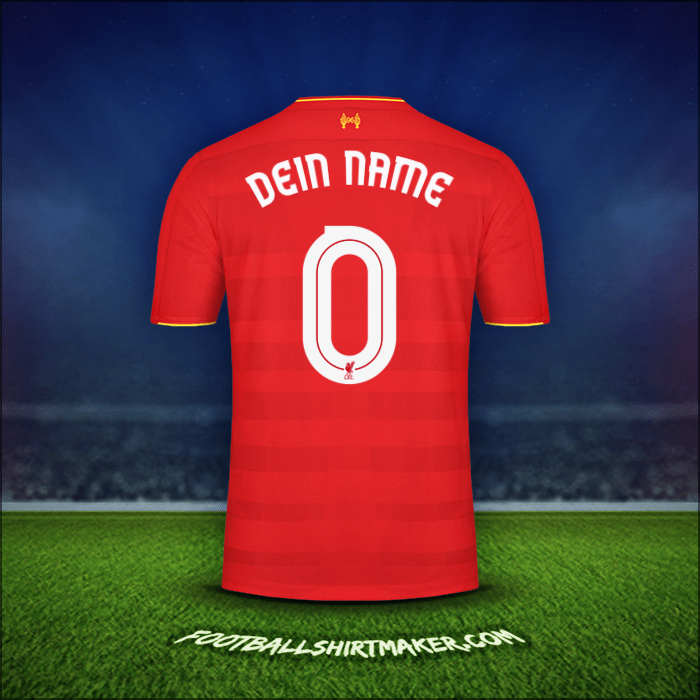 Trikot Liverpool FC Cup 2016/17 -  dein name - 0