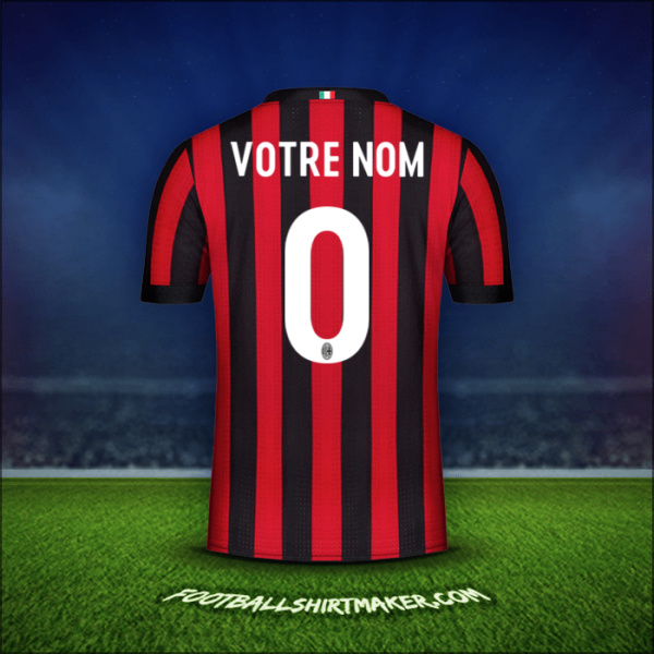 Maillot AC Milan 2017/18 -  votre nom - 0