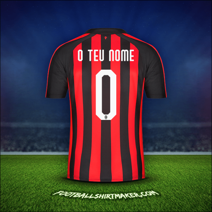 Camisola AC Milan 2018/19 -  o teu nome - 0