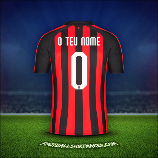 Camisola AC Milan 2018/19 -  o teu nome - 0