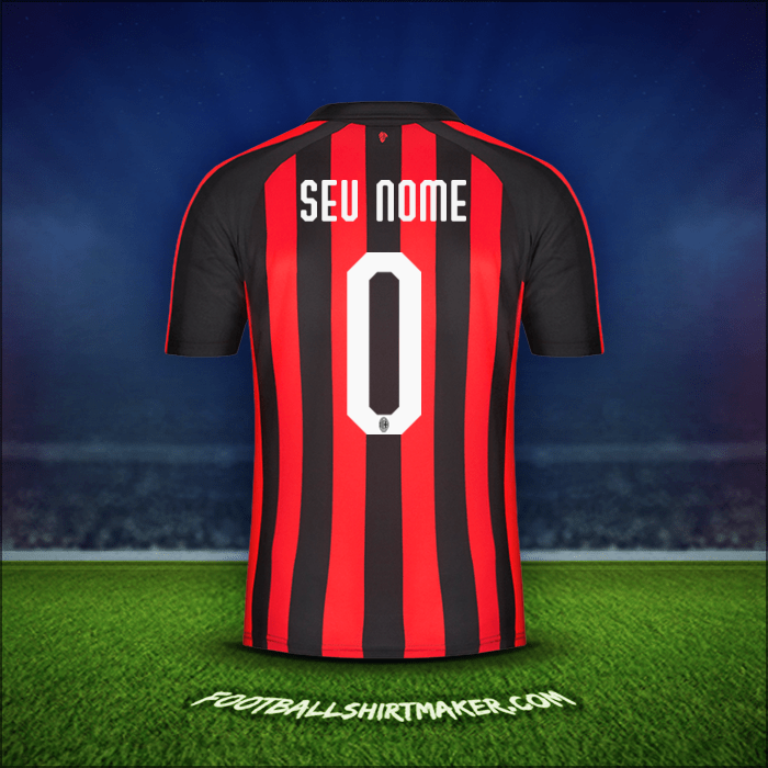 Camisa AC Milan 2018/19 -  seu nome - 0