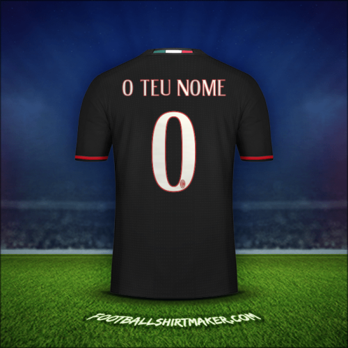Camisola AC Milan 2016/17 -  o teu nome - 0