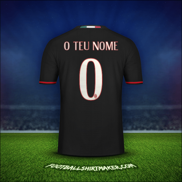 Camisola AC Milan 2016/17 -  o teu nome - 0