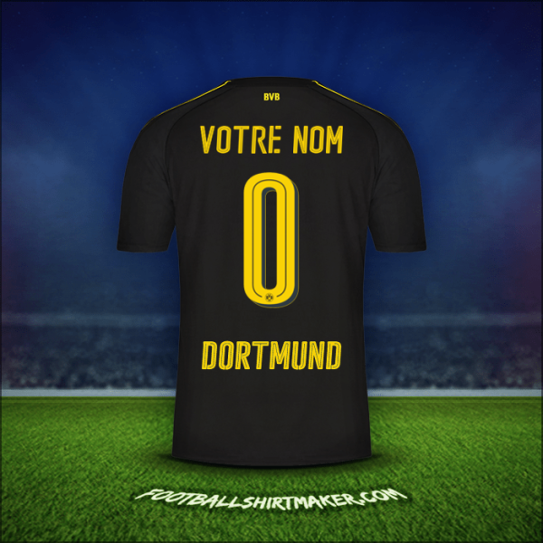 Maillot Borussia Dortmund 2016/17 Extérieur -  votre nom - 0