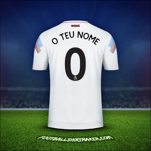Camisola West Ham United FC 2018/19 Terceira -  o teu nome - 0